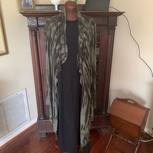 Green and black cardigan